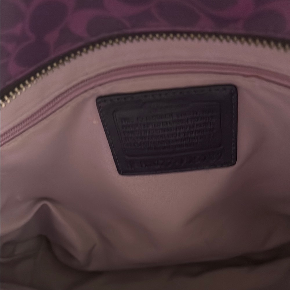 Coach Purple Monogram Tote Bag - Picture 5 of 8